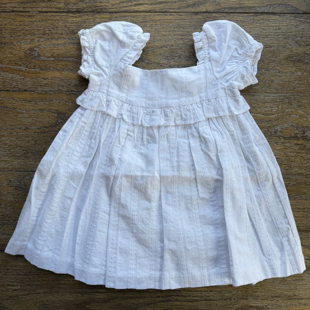 Janie and Jack White Textured Kids Dress